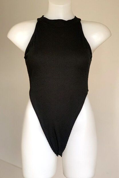 Cotton Like Bodysuit - Black Front