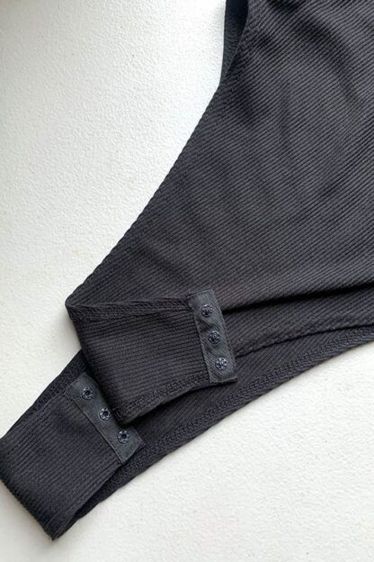 Cotton Like Bodysuit - Black Snap