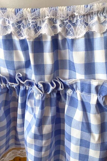 Gingham Check Skirt - Baby Blue Close