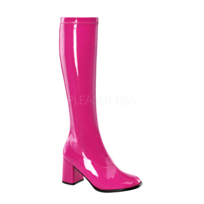 Funtasma 3″ Gogo Knee High Boots Patent Hot Pink