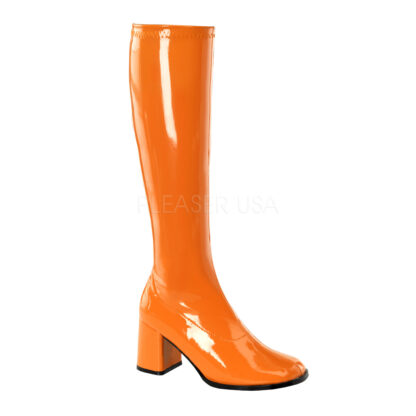 Funtasma 3″ Gogo Knee High Boots Patent Orange