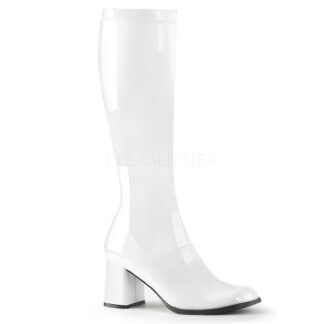 Funtasma 3″ Gogo Knee High Boots Patent White