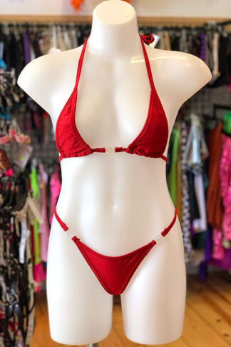 Siren Doll Micro Cup Bikini Set - Vintage Red