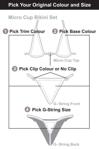 Siren Doll Micro Cup Bikini Set - Pick Your 2 From 29 Colour