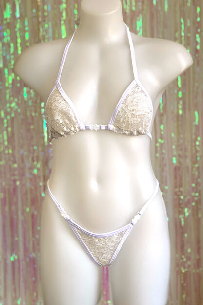 Siren Doll Small Cup Bikini Set - Lace White Front