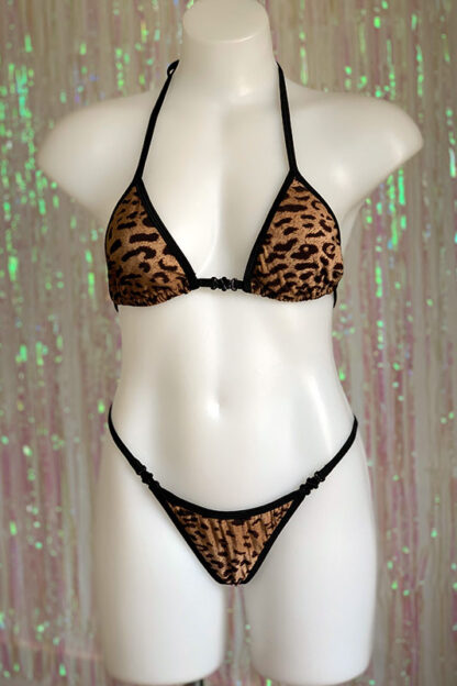 Siren Doll Small Cup Bikini Set - Leopard Front