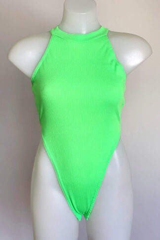 Cotton Like Bodysuit Neon Green Front