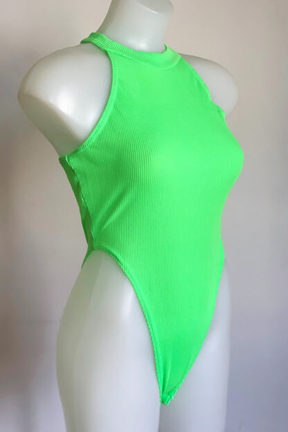 Cotton Like Bodysuit Neon Green Side