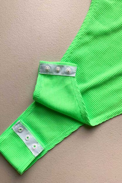 Cotton Like Bodysuit Neon Green snap