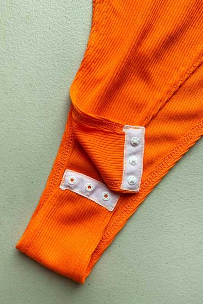 Cotton Like Bodysuit Neon Orange Snap