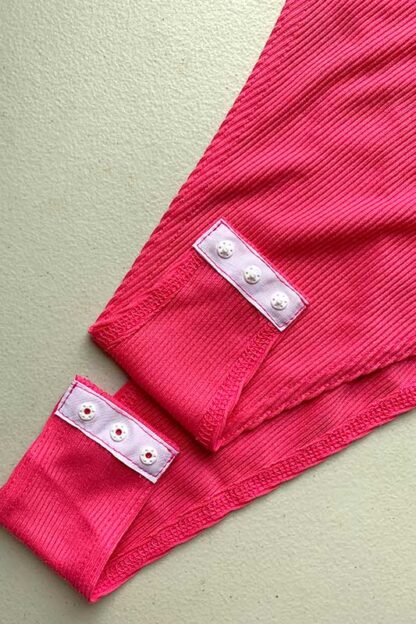 Cotton Like Bodysuit Neon Pink Snap