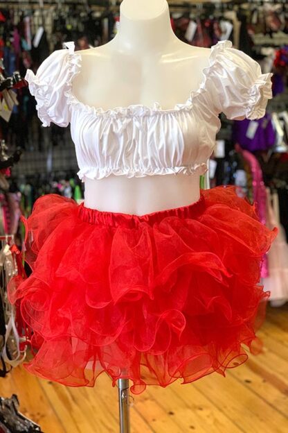 Tutu with Frills Skirt - Red Front